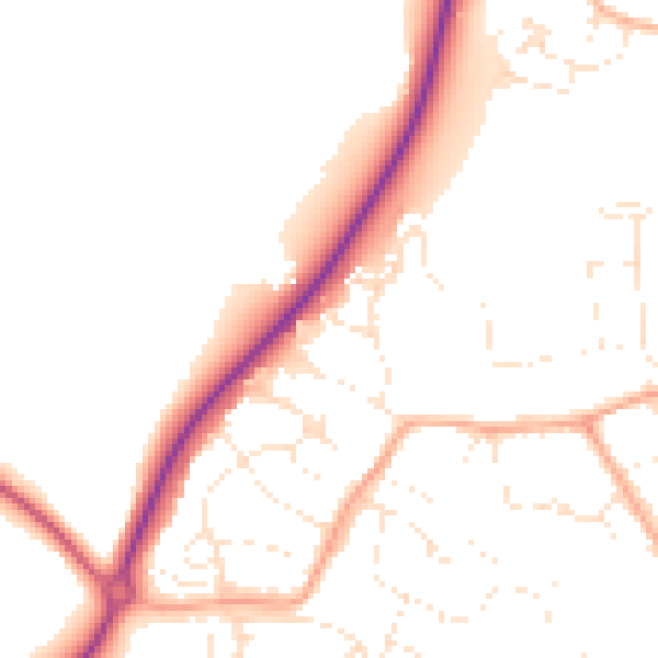 Daytime road noise heatmap for TR18 4JZ