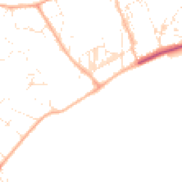 Daytime road noise heatmap for TR18 4NW