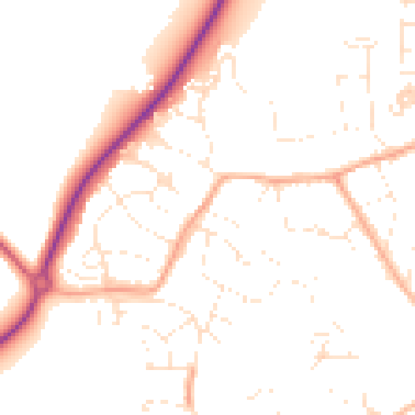 Daytime road noise heatmap for TR18 4PS