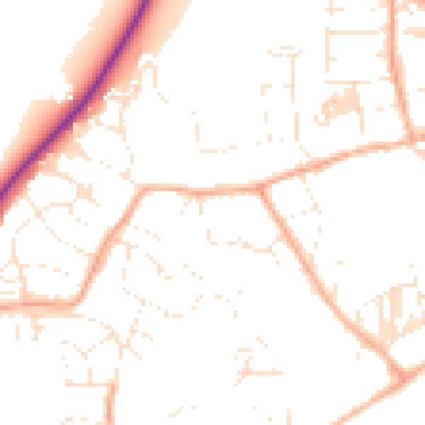 Daytime road noise heatmap for TR18 4TT