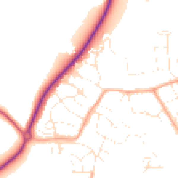 Daytime road noise heatmap for TR18 4XB