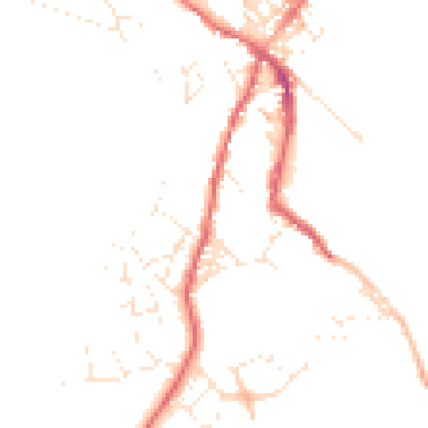 Daytime road noise heatmap for TR18 5AJ