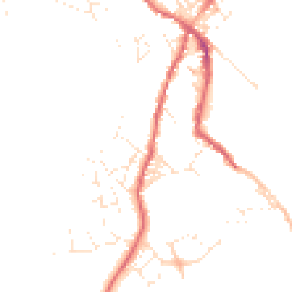 Daytime road noise heatmap for TR18 5AL