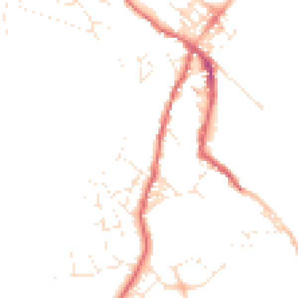 Daytime road noise heatmap for TR18 5AU