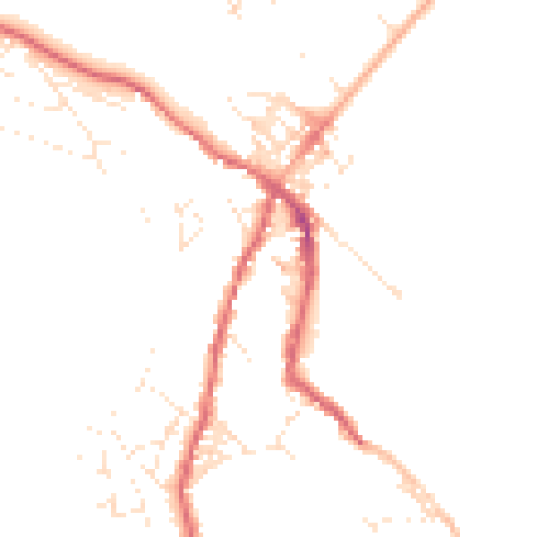 Daytime road noise heatmap for TR18 5BQ