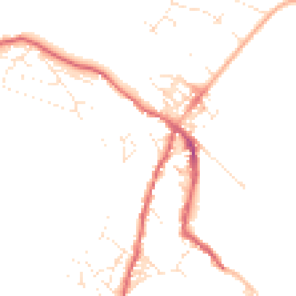 Daytime road noise heatmap for TR18 5BZ
