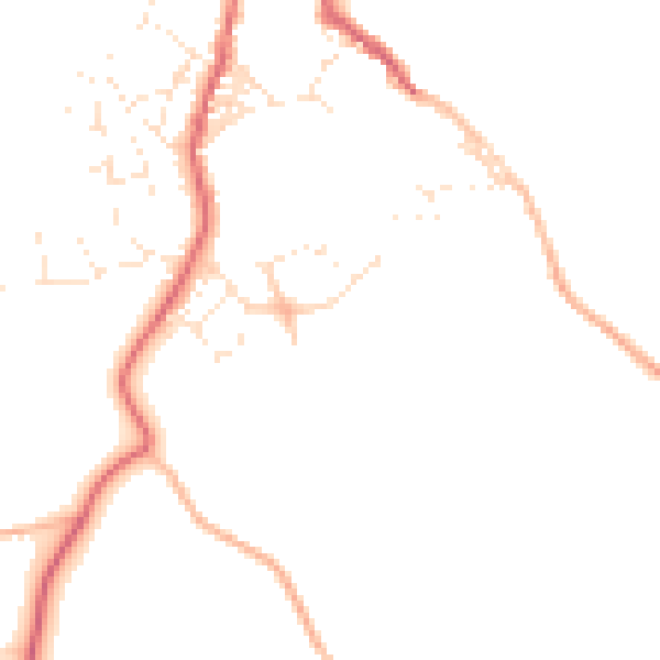 Daytime road noise heatmap for TR18 5DE