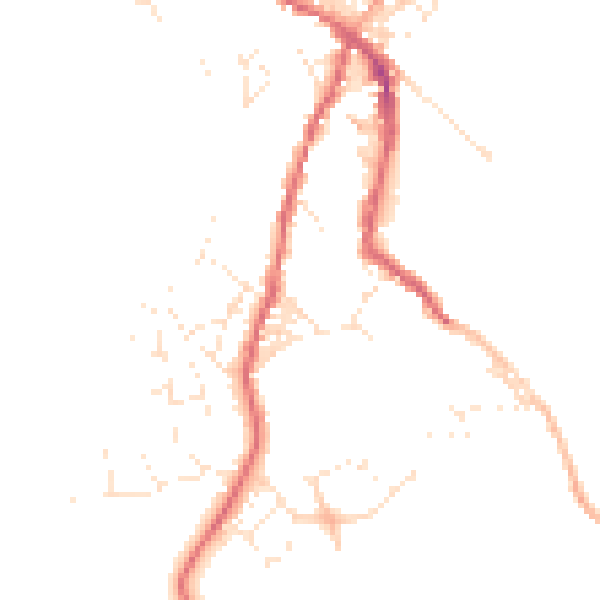 Daytime road noise heatmap for TR18 5EB