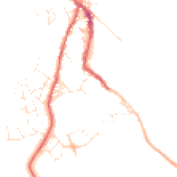 Daytime road noise heatmap for TR18 5EF