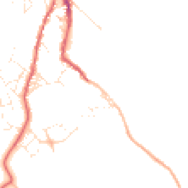 Daytime road noise heatmap for TR18 5ER