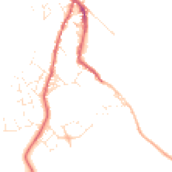 Daytime road noise heatmap for TR18 5EW