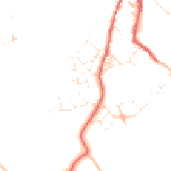 Daytime road noise heatmap for TR18 5EY