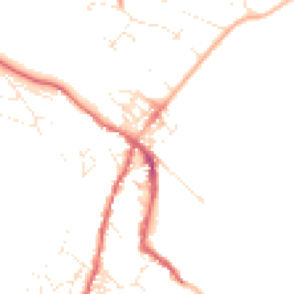 Daytime road noise heatmap for TR18 5GA