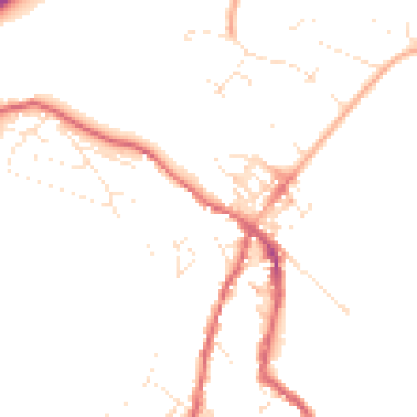 Daytime road noise heatmap for TR18 5HR