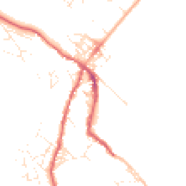 Daytime road noise heatmap for TR18 5HW
