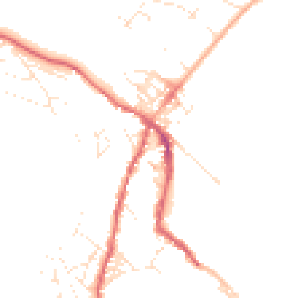Daytime road noise heatmap for TR18 5HZ