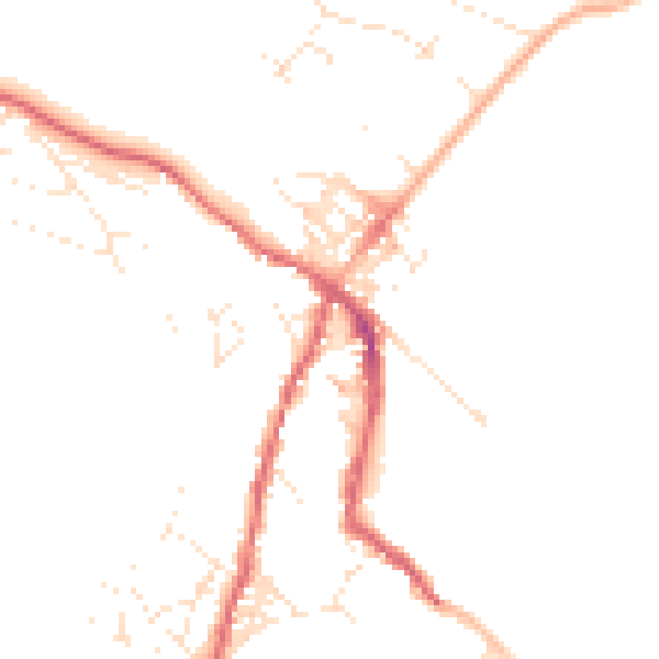 Daytime road noise heatmap for TR18 5JA