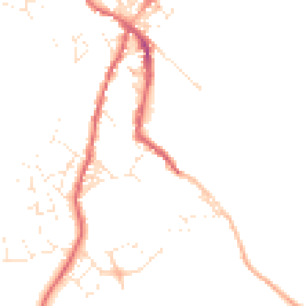 Daytime road noise heatmap for TR18 5JN