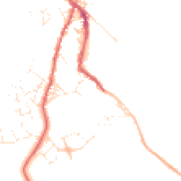 Daytime road noise heatmap for TR18 5JY