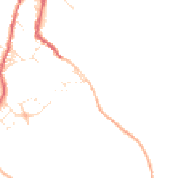 Daytime road noise heatmap for TR18 5LE