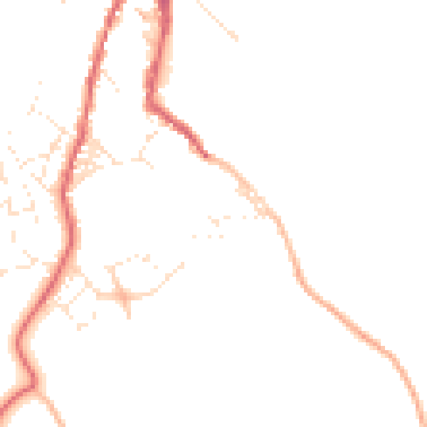 Daytime road noise heatmap for TR18 5NY