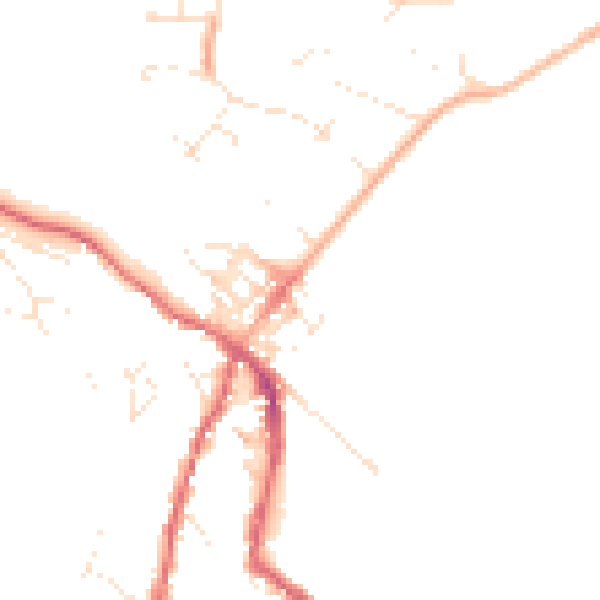 Daytime road noise heatmap for TR18 5PW