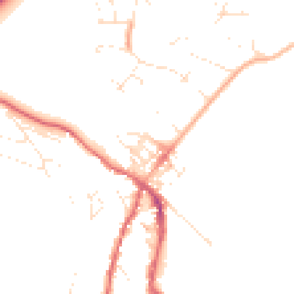 Daytime road noise heatmap for TR18 5QB