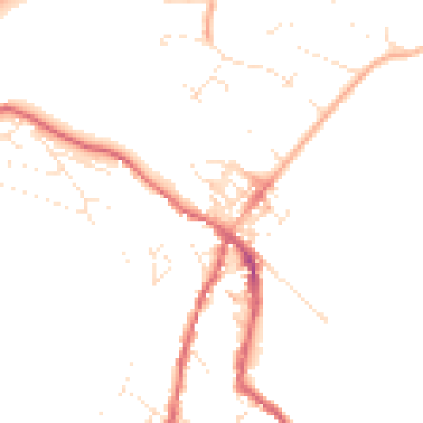 Daytime road noise heatmap for TR18 5QH