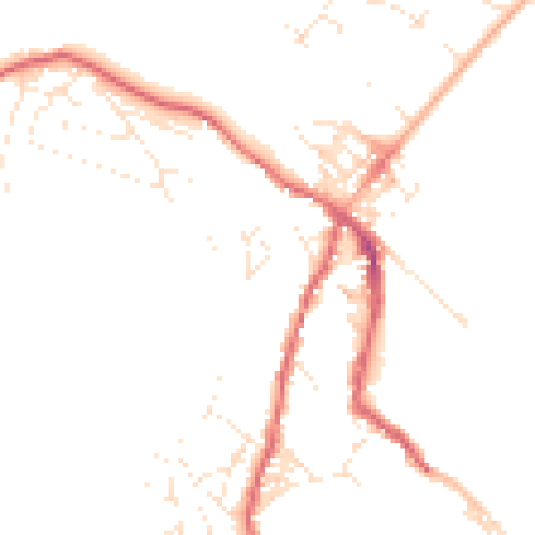 Daytime road noise heatmap for TR18 5QT