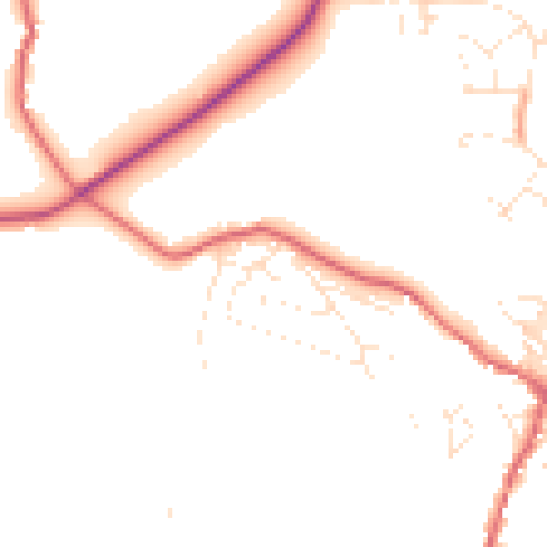 Daytime road noise heatmap for TR18 5QU
