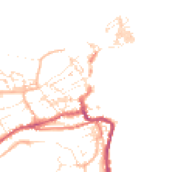 Daytime road noise heatmap for TR26 1AE