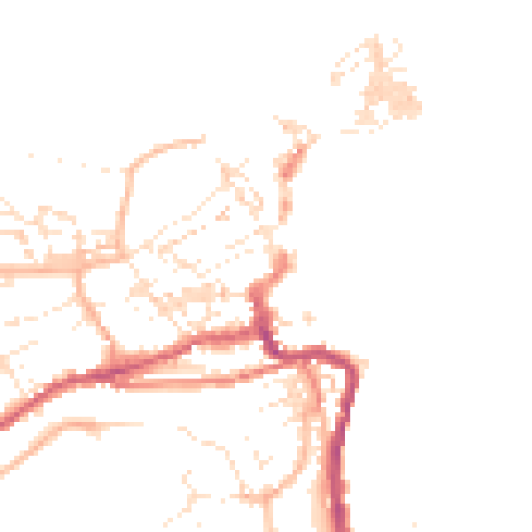 Daytime road noise heatmap for TR26 1AF