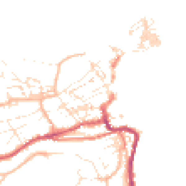Daytime road noise heatmap for TR26 1AG