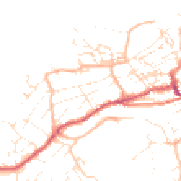 Daytime road noise heatmap for TR26 1AR