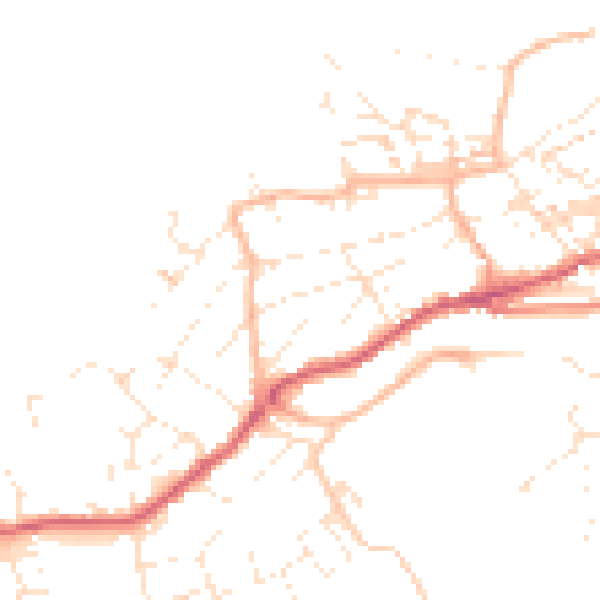 Daytime road noise heatmap for TR26 1AS