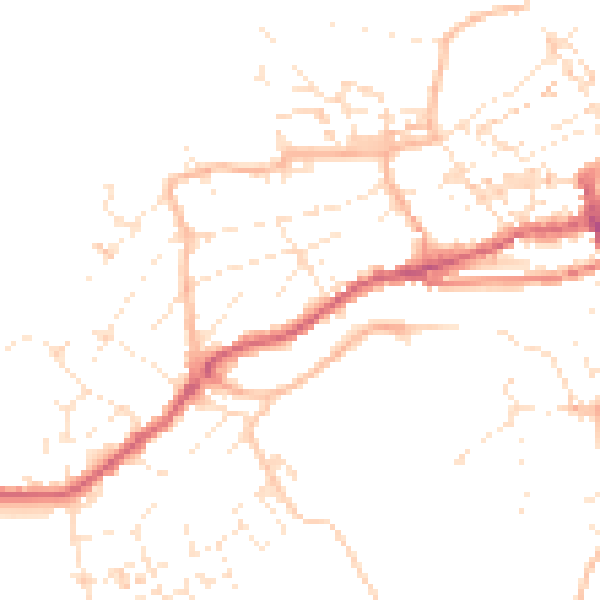 Daytime road noise heatmap for TR26 1AX