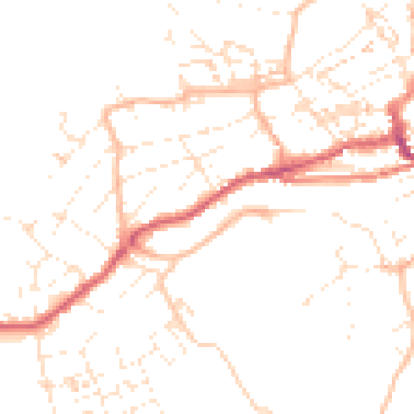 Daytime road noise heatmap for TR26 1BA
