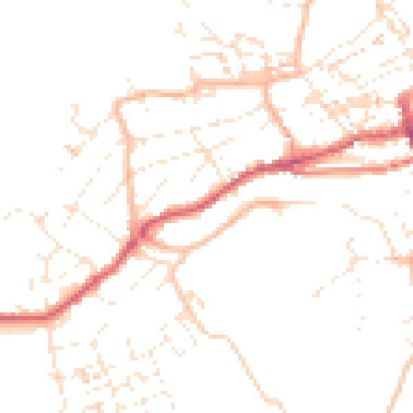 Daytime road noise heatmap for TR26 1BB