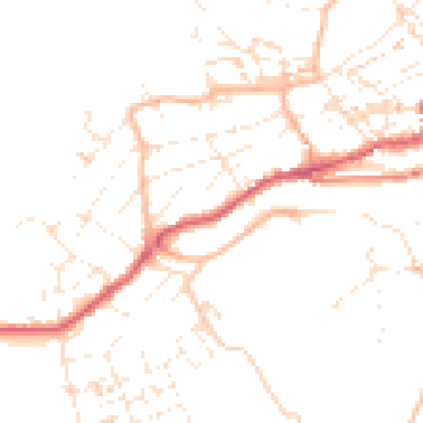 Daytime road noise heatmap for TR26 1BD