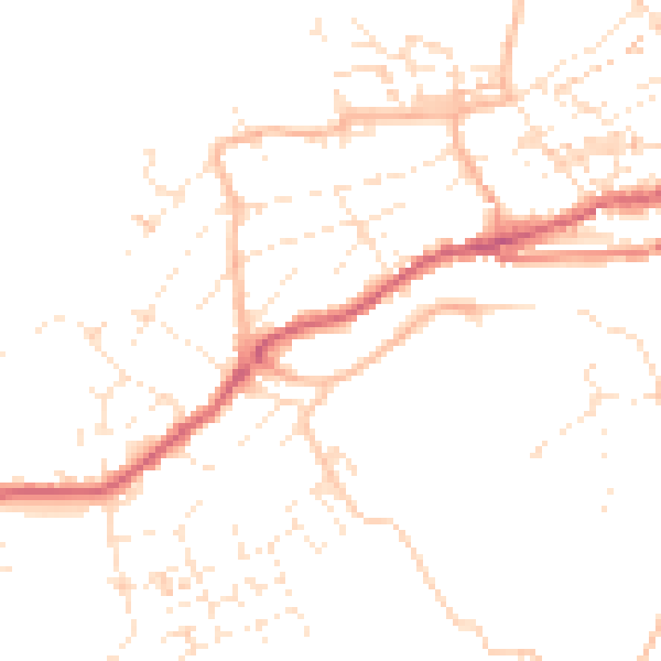 Daytime road noise heatmap for TR26 1BE