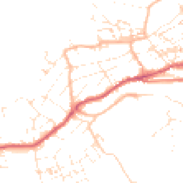 Daytime road noise heatmap for TR26 1BG