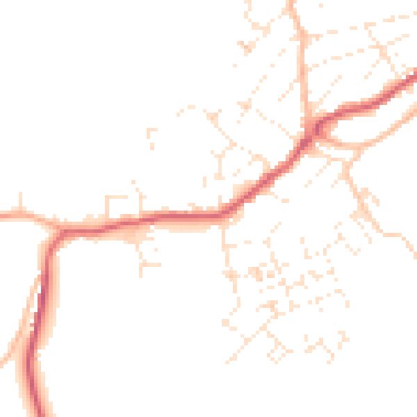 Daytime road noise heatmap for TR26 1BH