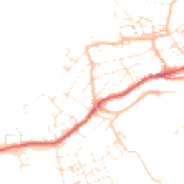 Daytime road noise heatmap for TR26 1BN