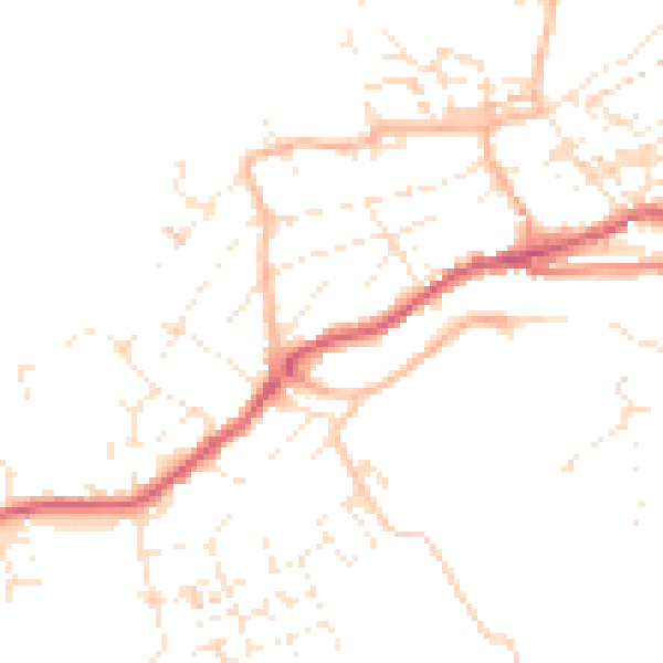Daytime road noise heatmap for TR26 1BQ