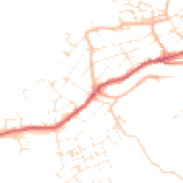 Daytime road noise heatmap for TR26 1BT