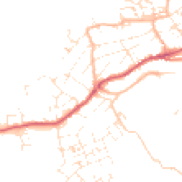 Daytime road noise heatmap for TR26 1BU