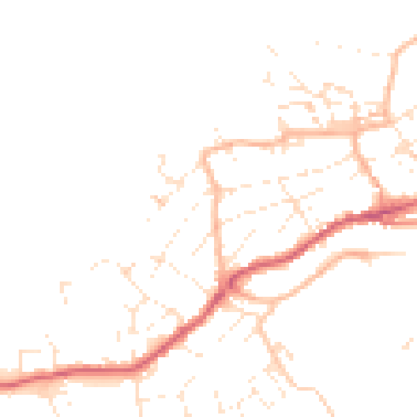 Daytime road noise heatmap for TR26 1BW