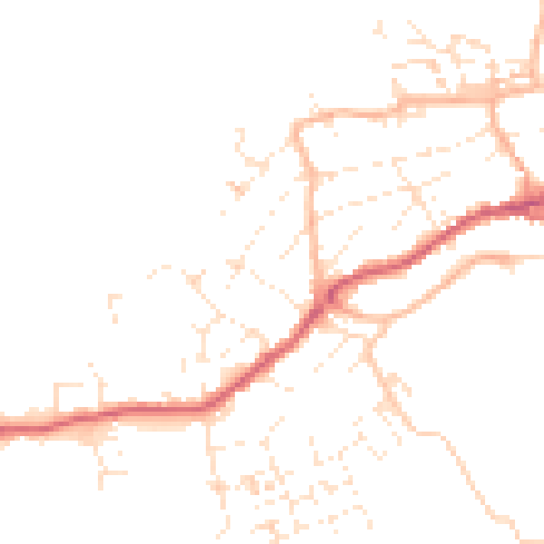 Daytime road noise heatmap for TR26 1BY
