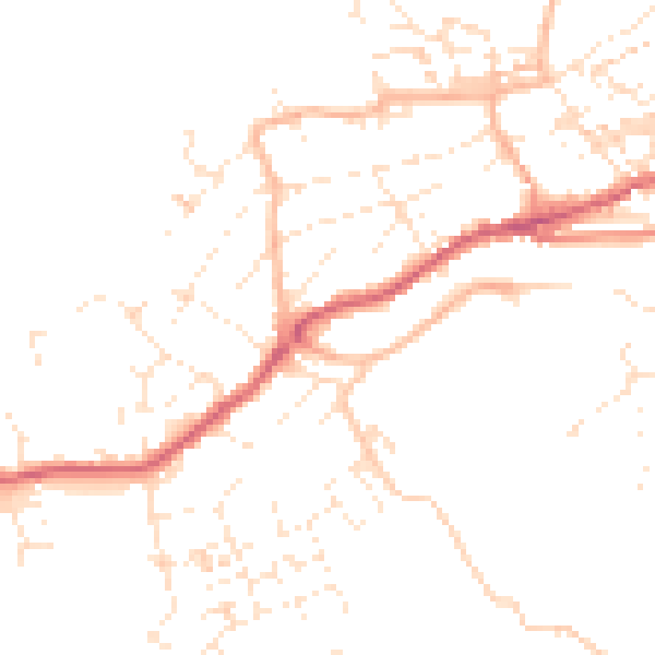 Daytime road noise heatmap for TR26 1DB