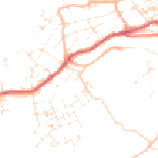 Daytime road noise heatmap for TR26 1DD